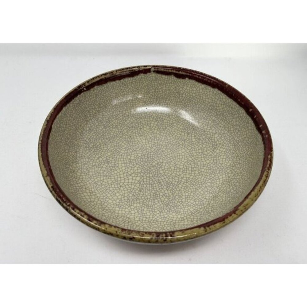 Vintage 1990s PIER 1 IMPORTS CRACKLE COLLECTION 10" Serving Bowl Rust Drip Glaze - Picture 9 of 12
